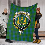 Clan Johnstone Crest Tartan Blanket UC399