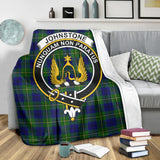 Clan Johnstone Modern Crest Tartan Blanket UC398