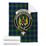 Clan Johnstone Modern Crest Tartan Blanket UC398