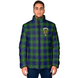 Clan Johnstone-Johnston Modern Crest Tartan Padded Jacket RF396