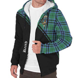 Clan Keith Ancient Crest Tartan Sherpa Hoodie Curve Style CE588