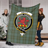 Clan Kelly Dress Crest Tartan Blanket UC403