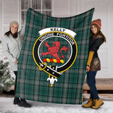 Clan Kelly of Sleat Hunting Crest Tartan Blanket UC404