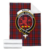 Clan Kelly of Sleat Red Crest Tartan Blanket UC405