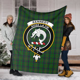 Clan Kennedy Crest Tartan Blanket UC408