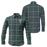 Clan Kennedy Modern Crest Tartan Long Sleeve Shirt PC580