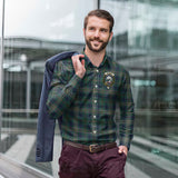 Clan Kennedy Modern Crest Tartan Long Sleeve Shirt PC580