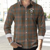 Clan Kennedy Weathered Crest Tartan Long Sleeve Shirt PC579