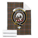 Clan Kennedy Weathered Crest Tartan Blanket UC409