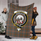 Clan Kennedy Weathered Crest Tartan Blanket UC409