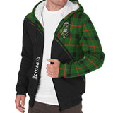 Clan Kincaid Modern Crest Tartan Sherpa Hoodie Curve Style CE575