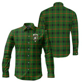 Clan Kincaid Modern Crest Tartan Long Sleeve Shirt PC573