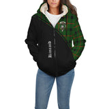 Clan Kincaid Modern Crest Tartan Sherpa Hoodie Curve Style CE575