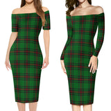 Clan Kinloch Tartan Off Shoulder Lady Dress VD742