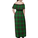 Clan Kinloch Tartan Off Shoulder Long Dress VL483