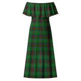 Clan Kinloch Tartan Off Shoulder Long Dress VL483