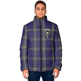 Clan Kinnaird Crest Tartan Padded Jacket RF415