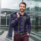 Clan Kinnaird Crest Tartan Long Sleeve Shirt PC570