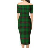 Clan Kinnear Tartan Off Shoulder Lady Dress VD740