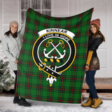 Clan Kinnear Crest Tartan Blanket UC418