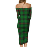 Clan Kinnear Tartan Off Shoulder Lady Dress VD740