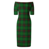 Clan Kinnear Tartan Off Shoulder Lady Dress VD740