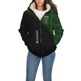 Clan Kinnear Crest Tartan Sherpa Hoodie Curve Style CE571