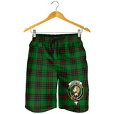 Clan Kirkaldy Crest Tartan Mens Shorts NS565