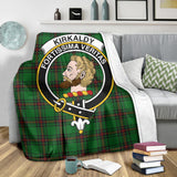 Clan Kirkaldy Crest Tartan Blanket UC420