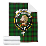 Clan Kirkaldy Crest Tartan Blanket UC420