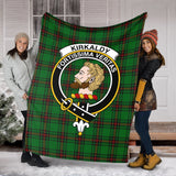 Clan Kirkaldy Crest Tartan Blanket UC420