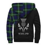 Clan Lammie Crest Tartan Sherpa Hoodie Curve Style CE566