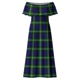 Clan Lammie Tartan Off Shoulder Long Dress VL494