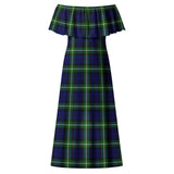 Clan Lammie Tartan Off Shoulder Long Dress VL494