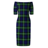 Clan Lammie Tartan Off Shoulder Lady Dress VD731