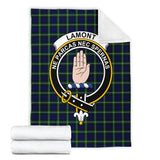 Clan Lamont Modern Crest Tartan Blanket UC426