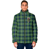 Clan Learmonth Crest Tartan Padded Jacket RF427