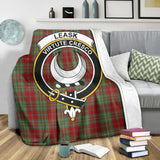 Clan Leask Crest Tartan Blanket UC430