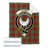 Clan Leask Crest Tartan Blanket UC430