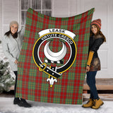 Clan Leask Crest Tartan Blanket UC430