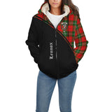 Clan Lennox Modern Crest Tartan Sherpa Hoodie Curve Style CE558