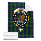 Clan Leslie Hunting Crest Tartan Blanket UC434