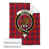 Clan Leslie Modern Crest Tartan Blanket UC435