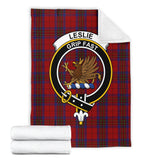 Clan Leslie Red Crest Tartan Blanket UC436