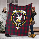 Clan Lindsay Crest Tartan Blanket UC441