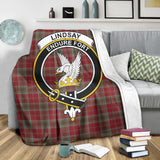 Clan Lindsay Weathered Crest Tartan Blanket UC442