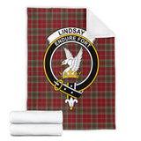 Clan Lindsay Weathered Crest Tartan Blanket UC442