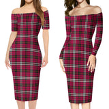 Clan Little Tartan Off Shoulder Lady Dress VD708