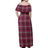 Clan Little Tartan Off Shoulder Long Dress VL521