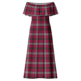 Clan Little Tartan Off Shoulder Long Dress VL521